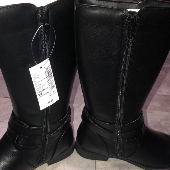 Size 13c toddler girl black knee high boots the children’s place brand new gold - Picture 7 of 7